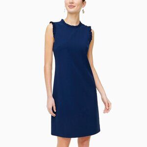 NEW! J Crew Ruffle Neck Suit Shift Dress | Navy Blue | 0 / XS